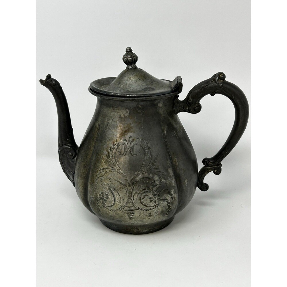 Antique Van Bergh Quadruple Plate Silverplate Teapot Coffee Pot No 489